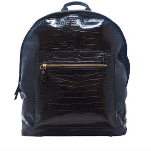 Bebe Rena Croco Large Backpack Bag - Black